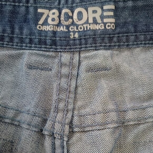 34👖Men's Blue Denim Jeans Cargo Shorts - Picture 6 of 8